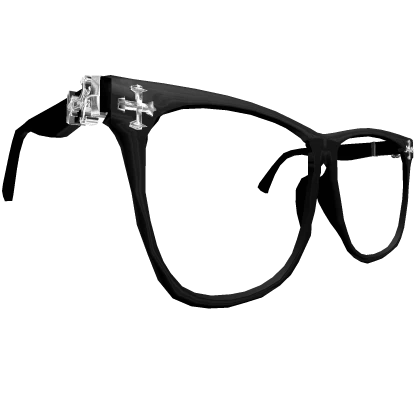 Black Chrome Heart Glasses