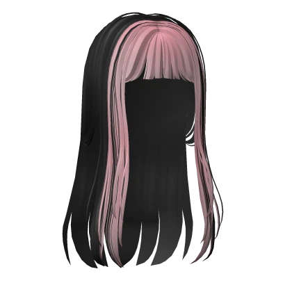🍀Two Tone Hime Hair (Black & Pink)