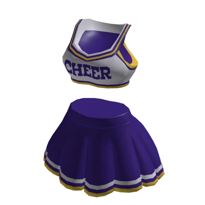 Classic High School Cheer Leader Outfit - Purple