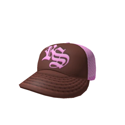 PINK / BROWN ROCKSTAR Y2K TRUCKER CAP