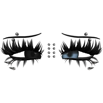 ♡ emo lashes w piercings (blue/black)