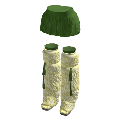 Green Skirt W/ Fur Boots