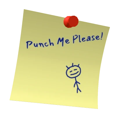 Punch Me Sticky Note