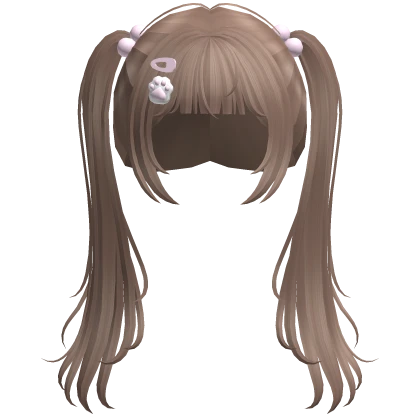 ♡ : light brown pretty pigtails with hairclips
