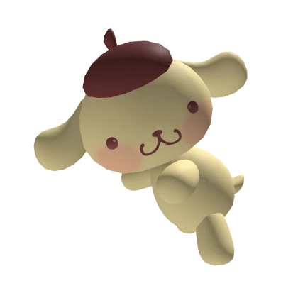 Cutesy Pompompurin Puddin Companion On Head