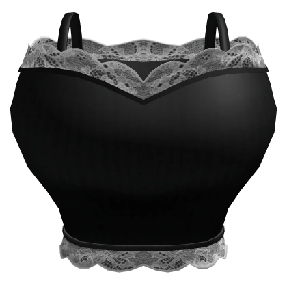 Chibi Doll - Black Gothic Lace Crop Top