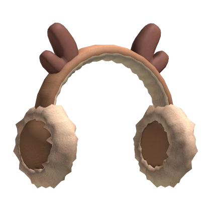 Christmas Reindeer Cozy Earmuffs (Brown & Beige)
