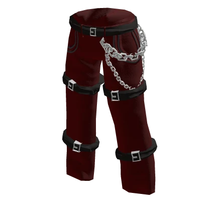 Red chain pants