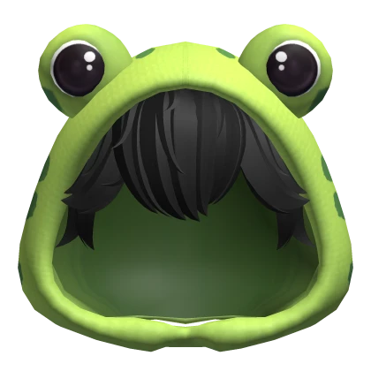 Frog Boy Hood - Black Hair