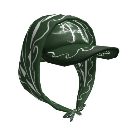 Green Bandana Headscarf with Cap