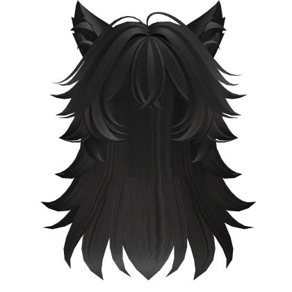 Fluffy Wolf Girl Hairstyle (Black V2)