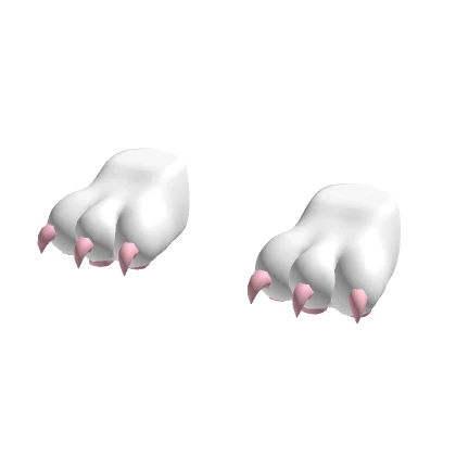 White Cat Slippers + Pink Nails