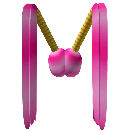 REALLY tall hot pink pigtails with gold drag diva