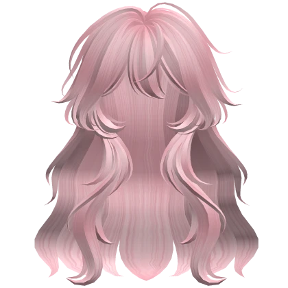 Shy Fluffy Wavy Girly Anime Hair (Pink)