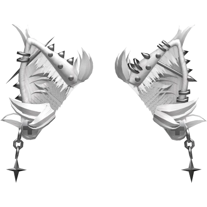 Pierced Emo Fluffy Cat Ears (Pure White)