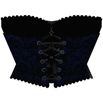 1.0 Black Blue Lace Corset