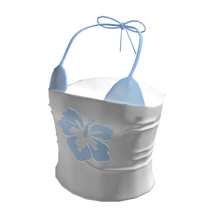 Hibiscus Summer Tube Top w Blue Bikini Top