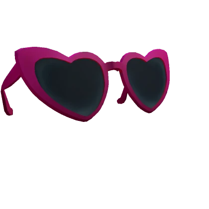 Y2K Heart Glasses on Head - Hot Pink 💗