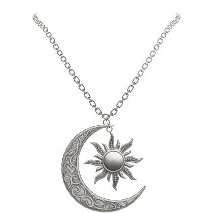 Silver Sun And Moon Necklace