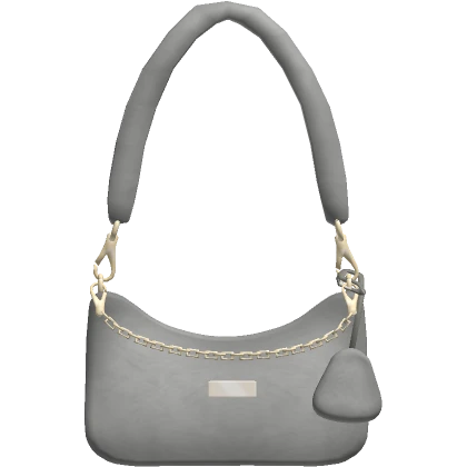 Y2K Grey Fuzzy Shoulder Purse