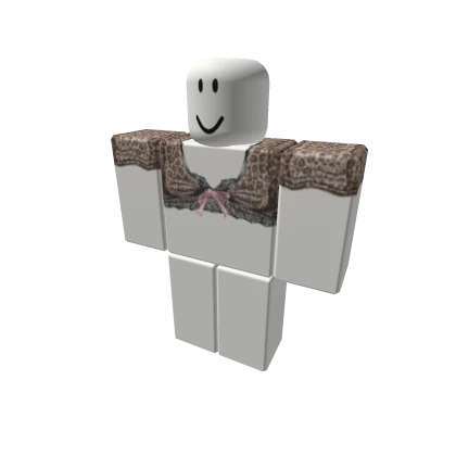 gyaru leopard top with pink bow