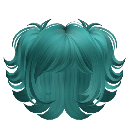 Kawaii Swirly Pigtails Hairstyle (Teal)
