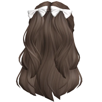 Flowy Half Up Hair /w Bows (Brown)