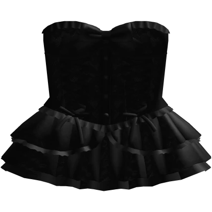 gothic tiered ruffle lacey doll dress black