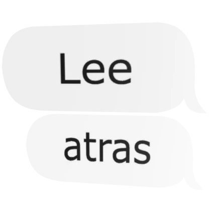 globo de texto lee atras