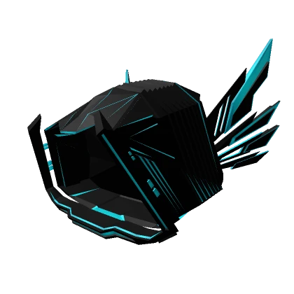 Cyber Armored Hood (Neon Blue)