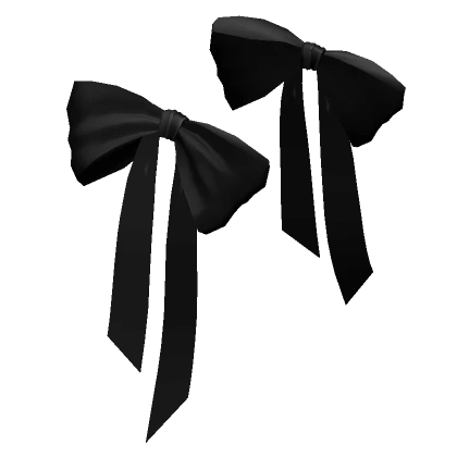 Delicate Double Hair Bows Black