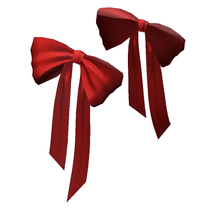 Delicate Double Hair Bows Red