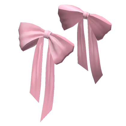 Delicate Double Hair Bows Pink