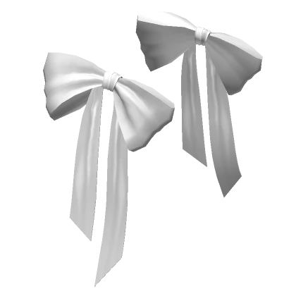 Delicate Double Hair Bows White