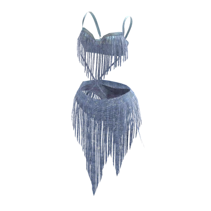 ʚ♡ɞ VS Hadid Fringe Blue Bikini Set 