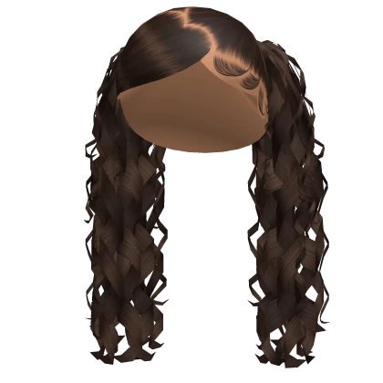 Long Curly Pigtails In Brown