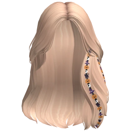 Pretty Wavy Girl Hair w/ Halloween Charms (Blonde)