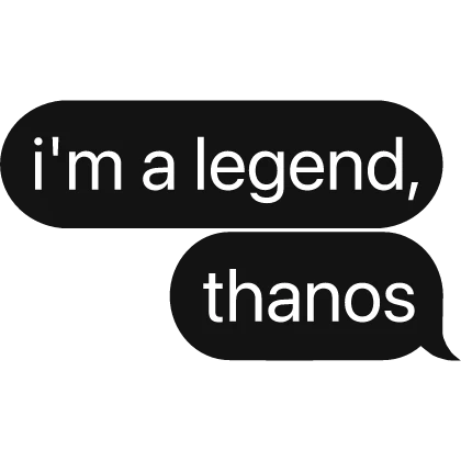 I'm a legend thanos squid game text