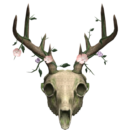 Deer Skull with Flowers