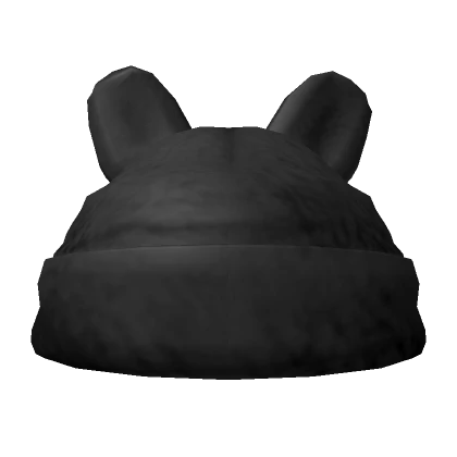 Black Fur Beanie With Ears