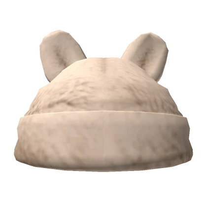 Beige Fur Beanie With Ears