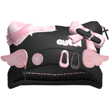 Cute Kawaii Cat Beanie (Black and Pink)