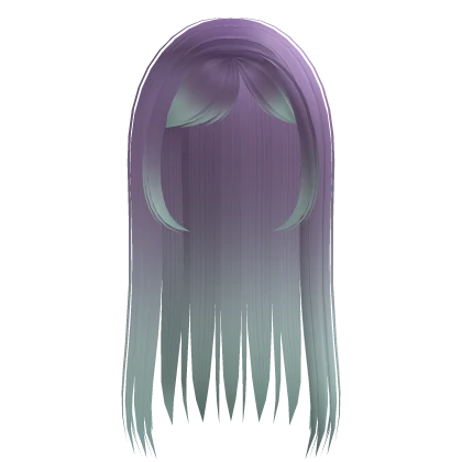 whimsical straight hair fading purple to green