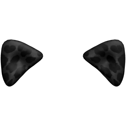 Leopard Ears Black Kawaii Cutesy Droopy Kitty Y2K