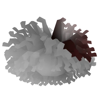 Messy Curly Fro White - Red Half