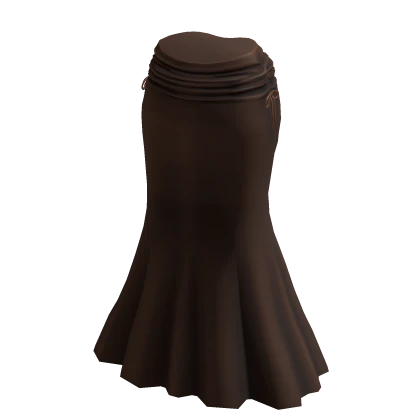 Brown Ruched Mermaid Tail Long Skirt