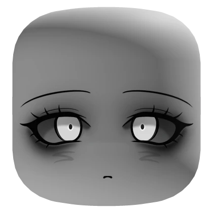 Cute Ghost Zombie Face With Glowing Eyes - Grey