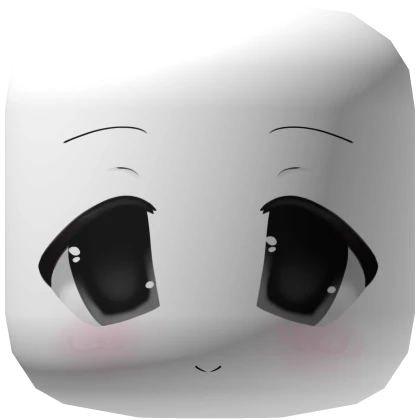 ୨୧ happy cute moe anime chibi face mask - white