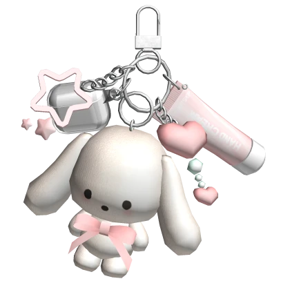 🍀Preppy Pink Bunny Keychain