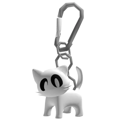 White Cat Keychain Y2K